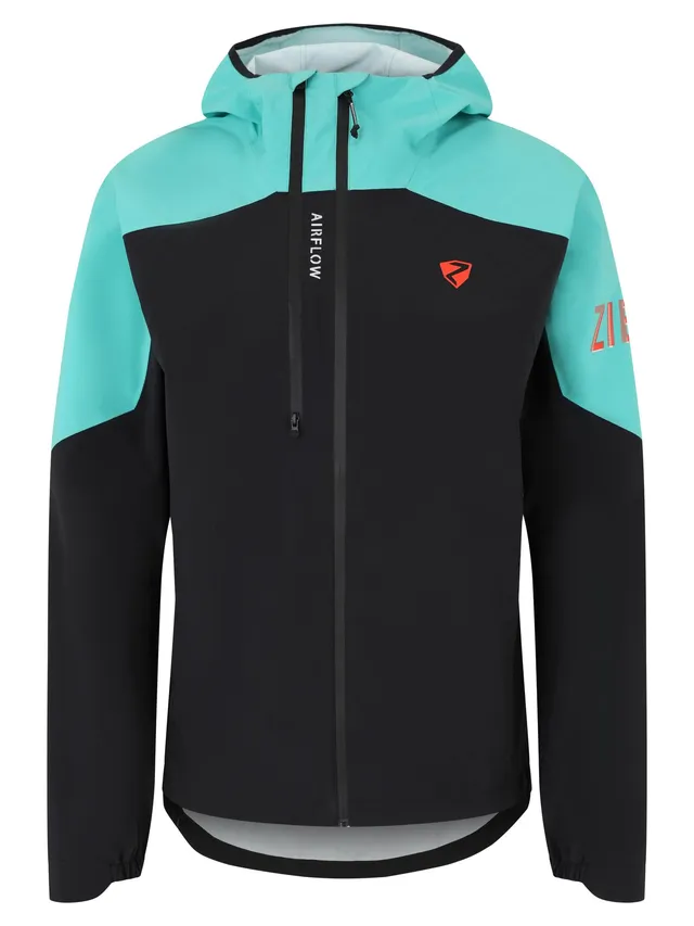 ziener-nemil-z-herren-regenjacke-50-schwarz-teal-wasserdicht image 1