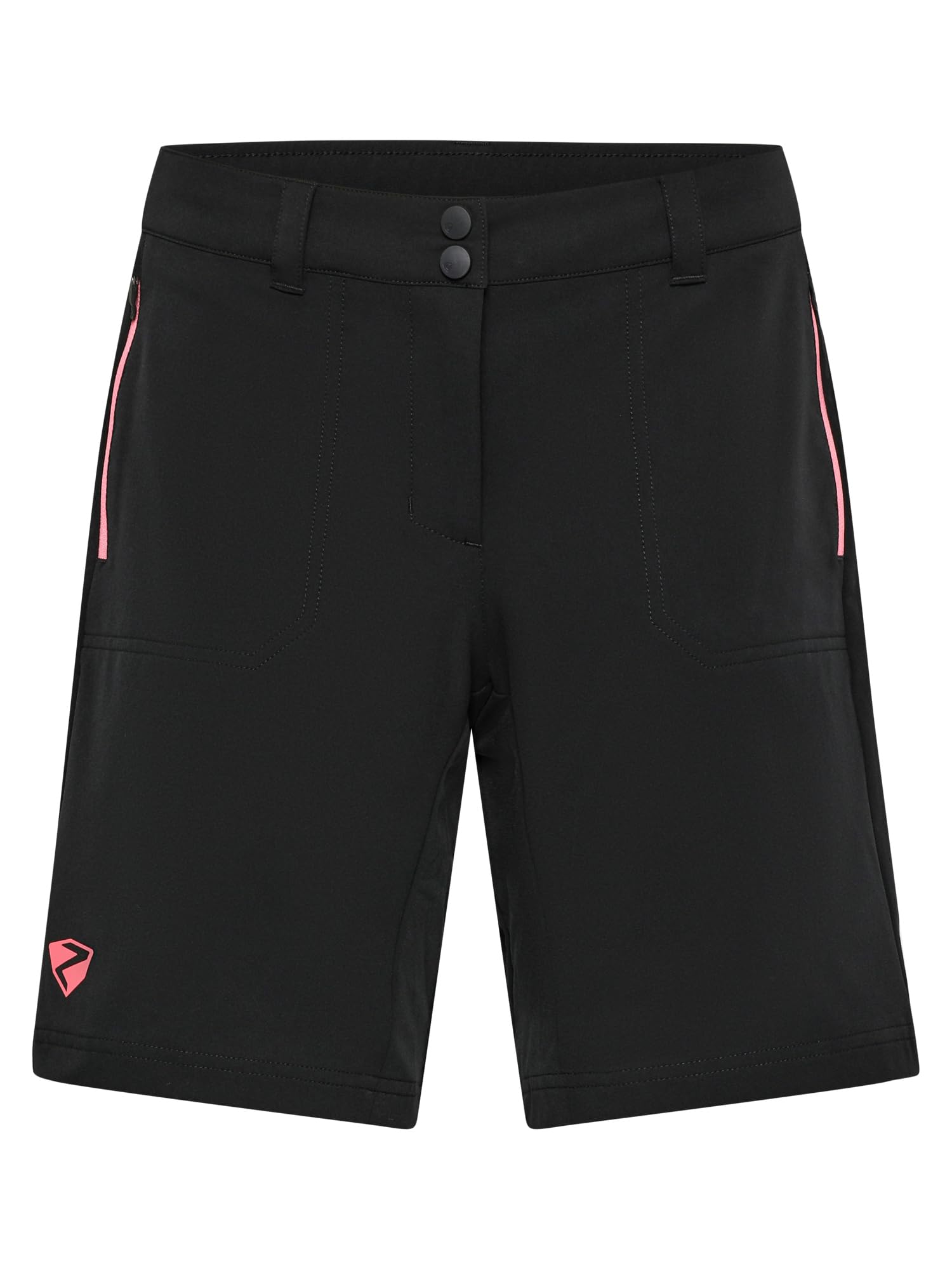 ziener-nakoa-z-lady-bike-shorts-gr-38-black-strawberry-sorbet-gepolstert image 1