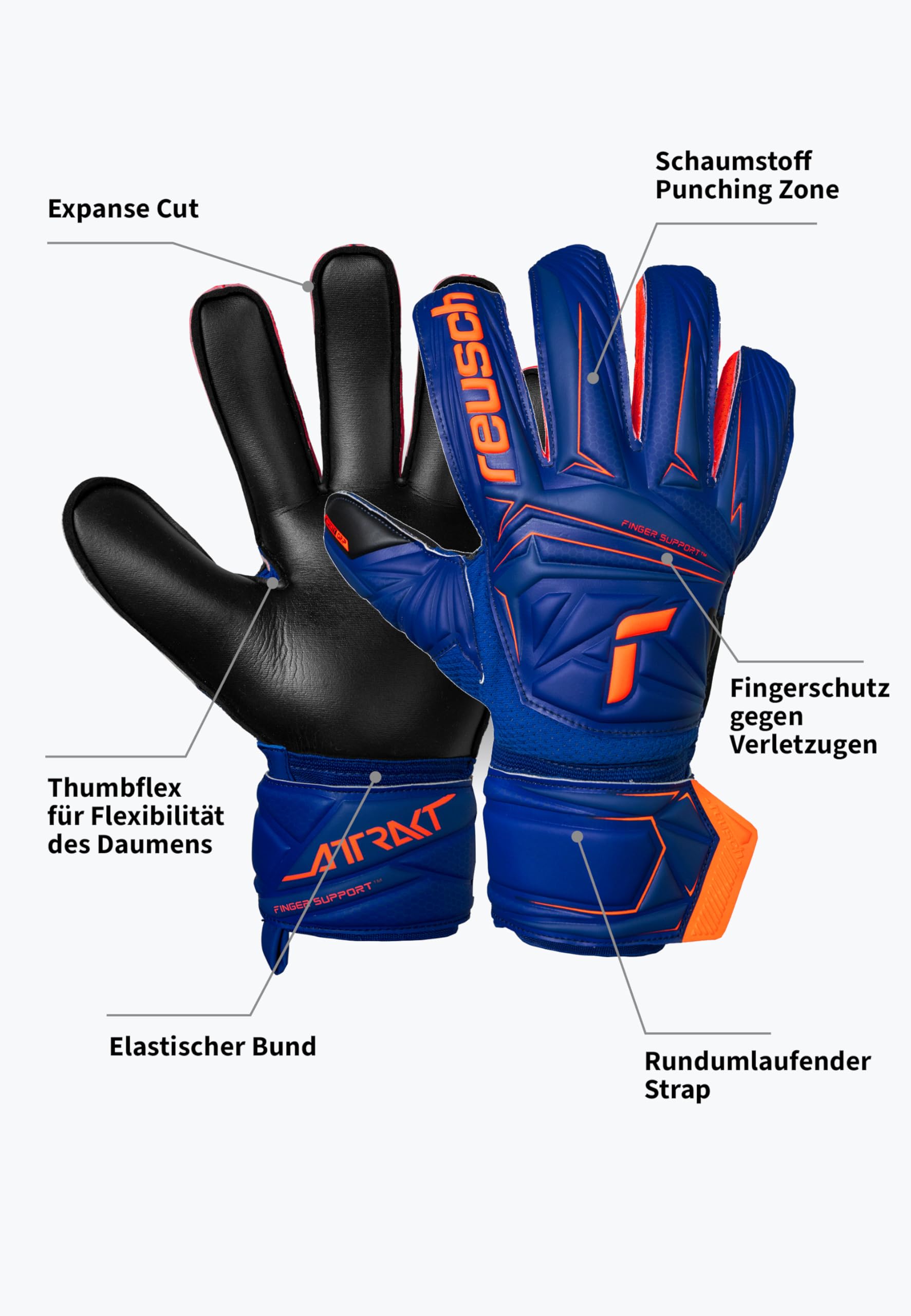 reusch-attrakt-torwarthandschuhe-gr-9-fingerschutz-grip image 6