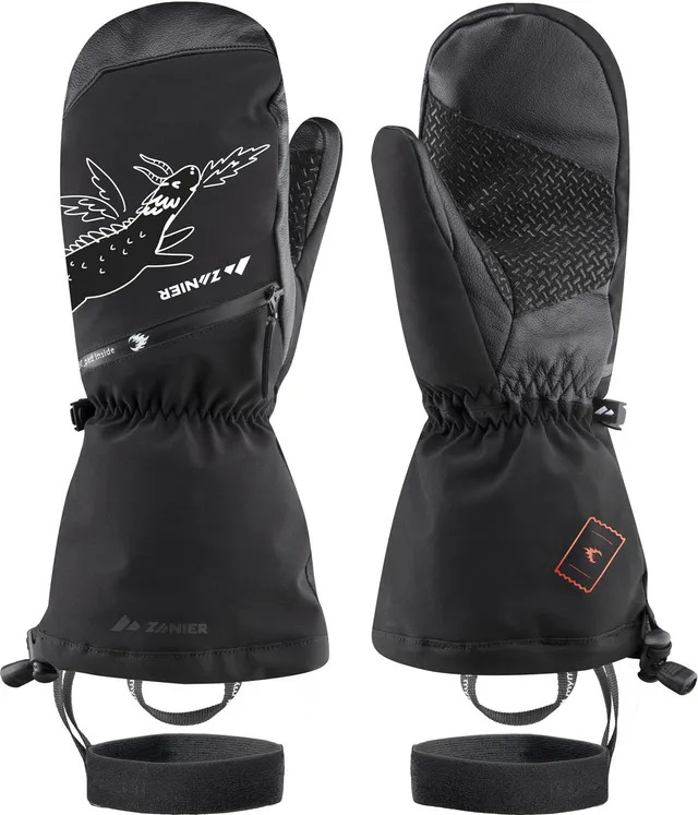 zanier-heat-pads-gtx-mitten-kinder-f-ustlinge-schwarz-wasserdicht image 1
