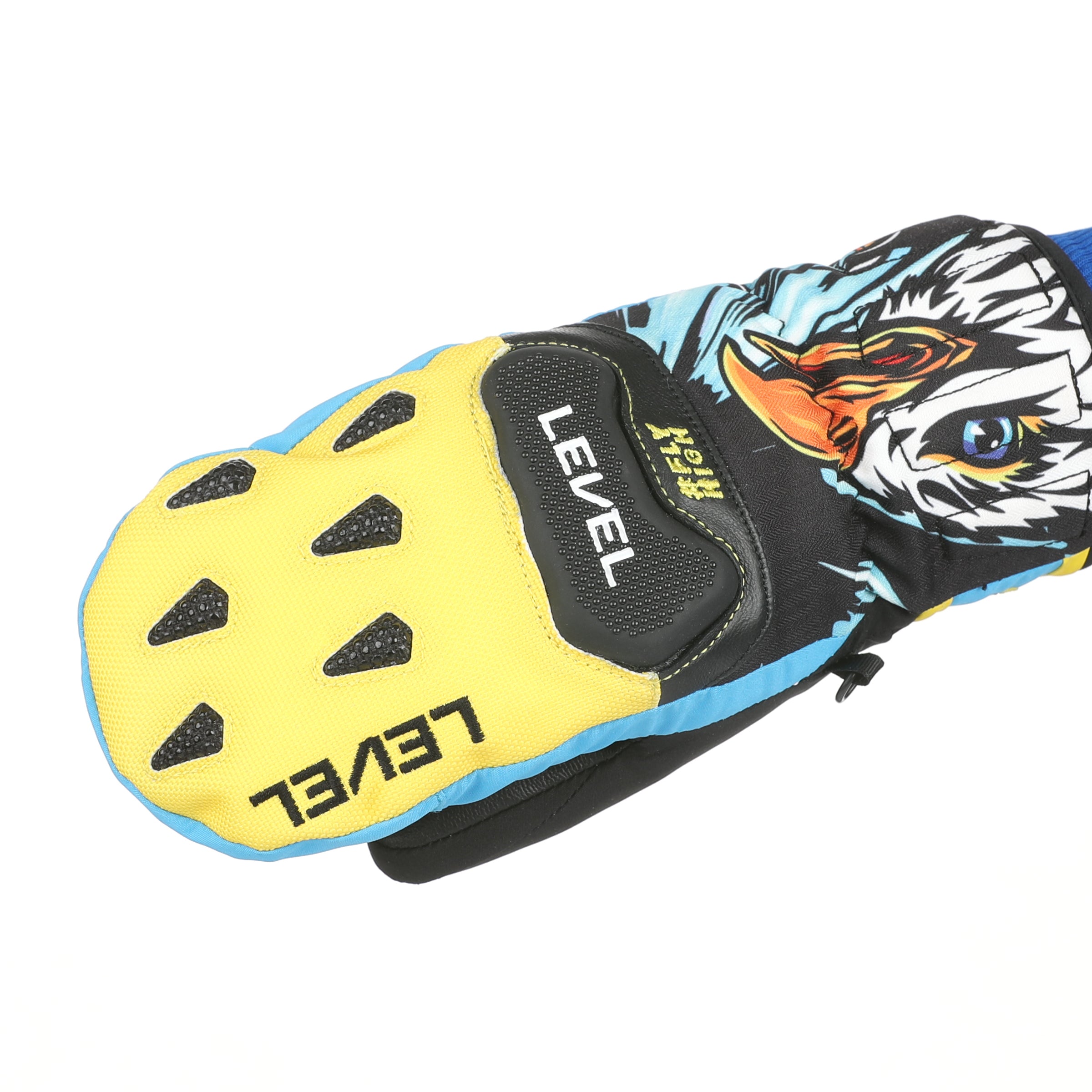 level-worldcup-race-jr-mitten-skihandschuhe-gelb-blau-wasserdicht image 4