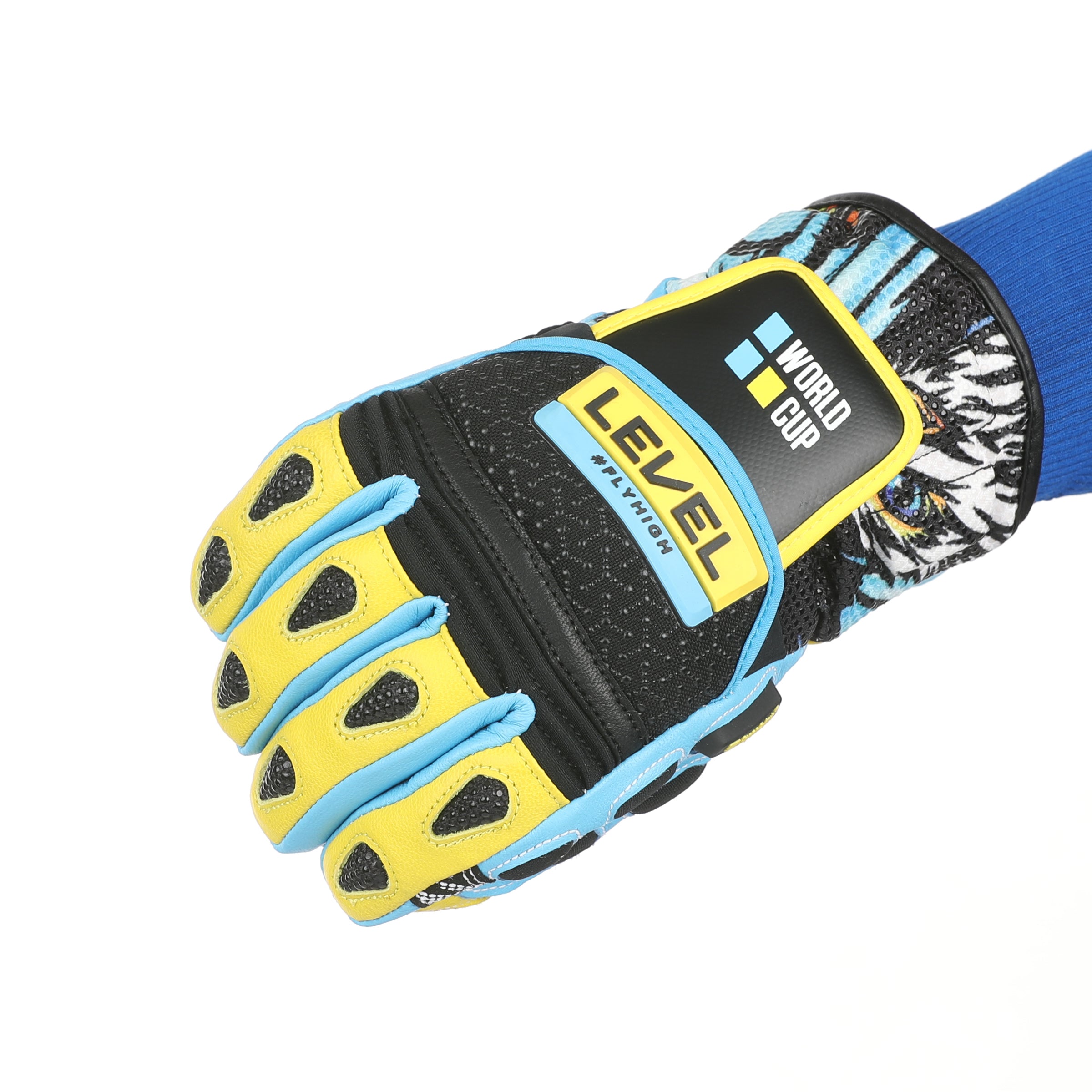 level-worldcup-jr-cf-skihandschuhe-gelb-blau-kinder-race image 5