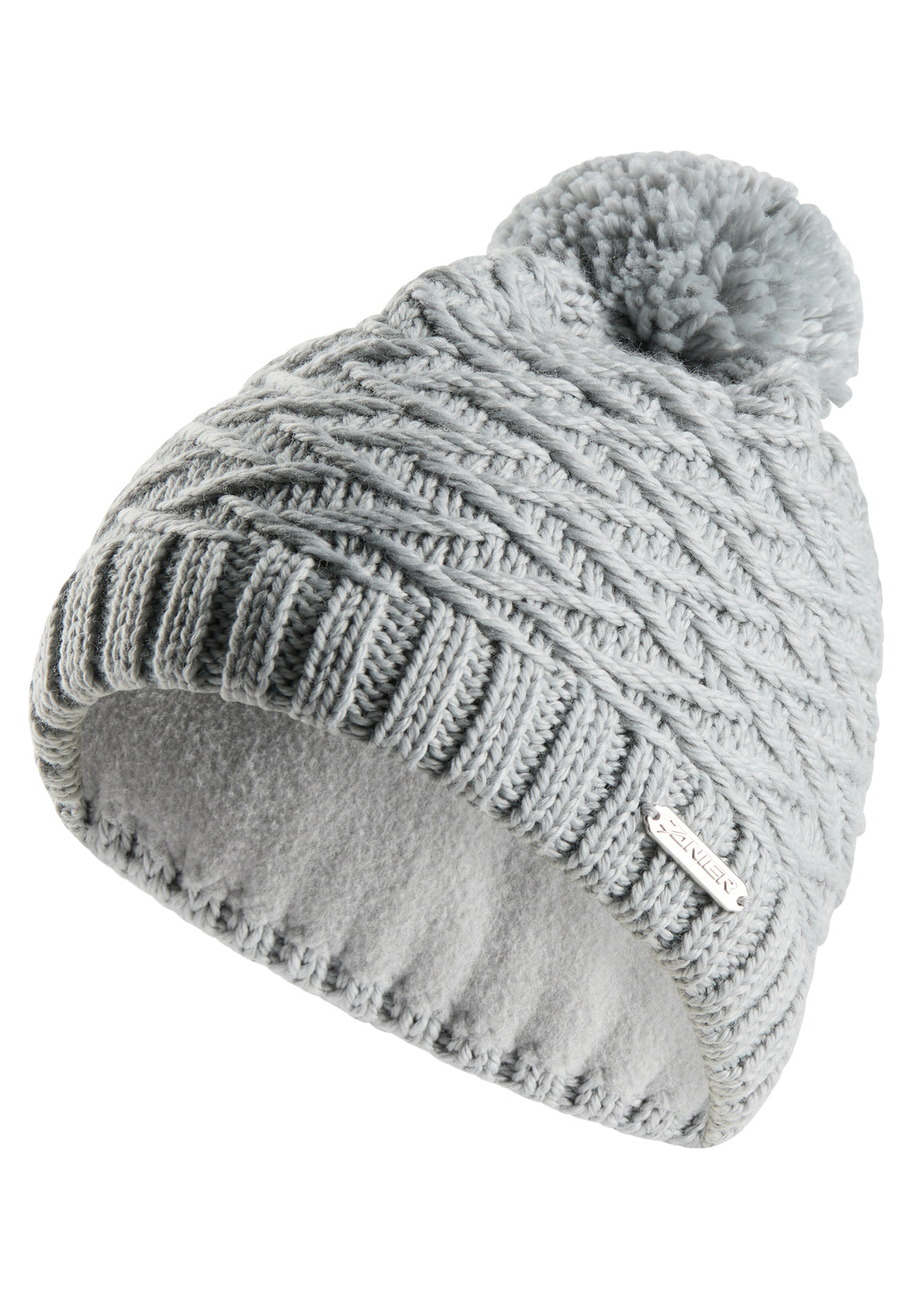 zanier-sport-chic-beanie-m-tze-silber-schurwolle image 2
