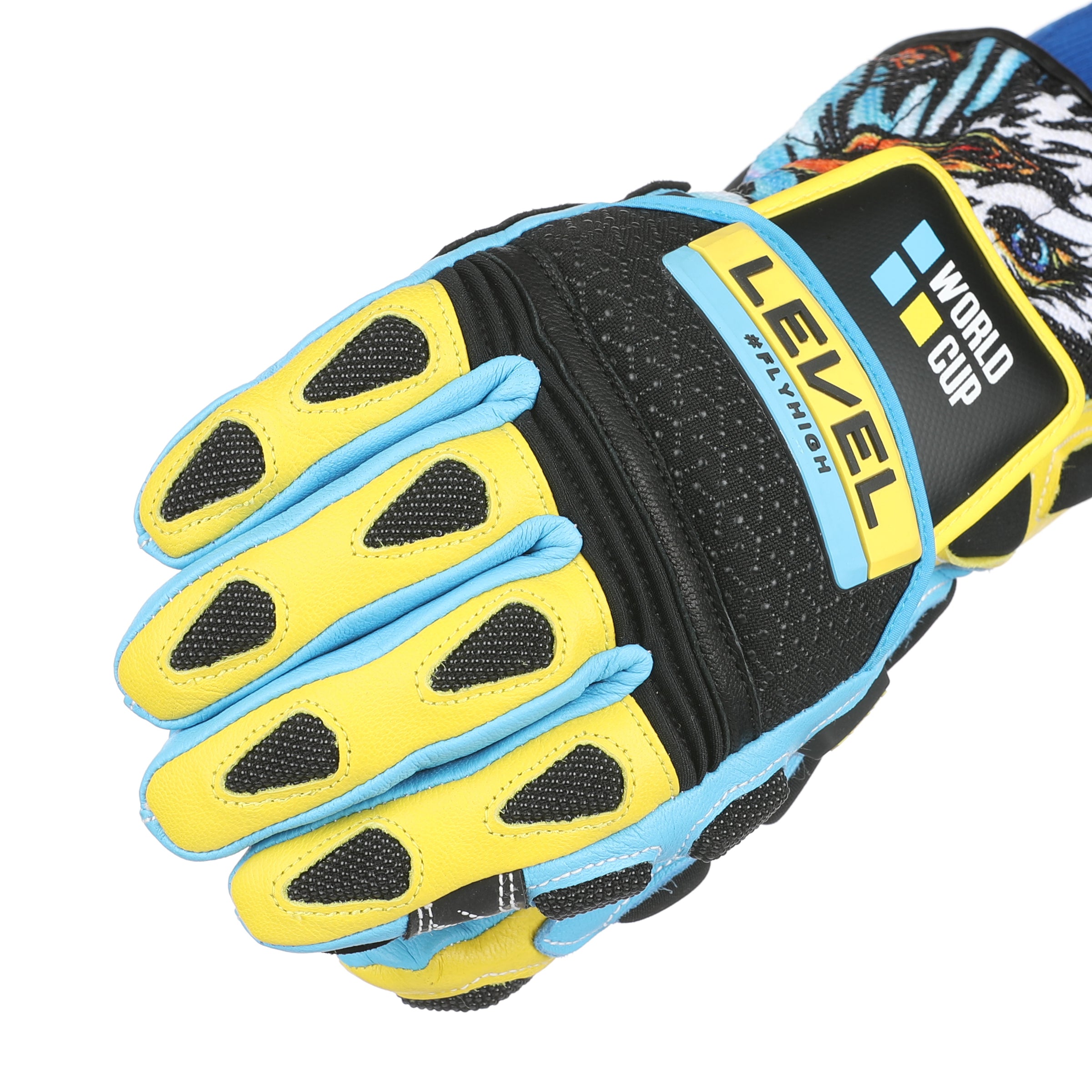 level-worldcup-cf-skihandschuhe-gelb-blau-leder-renn-custom-fit image 5