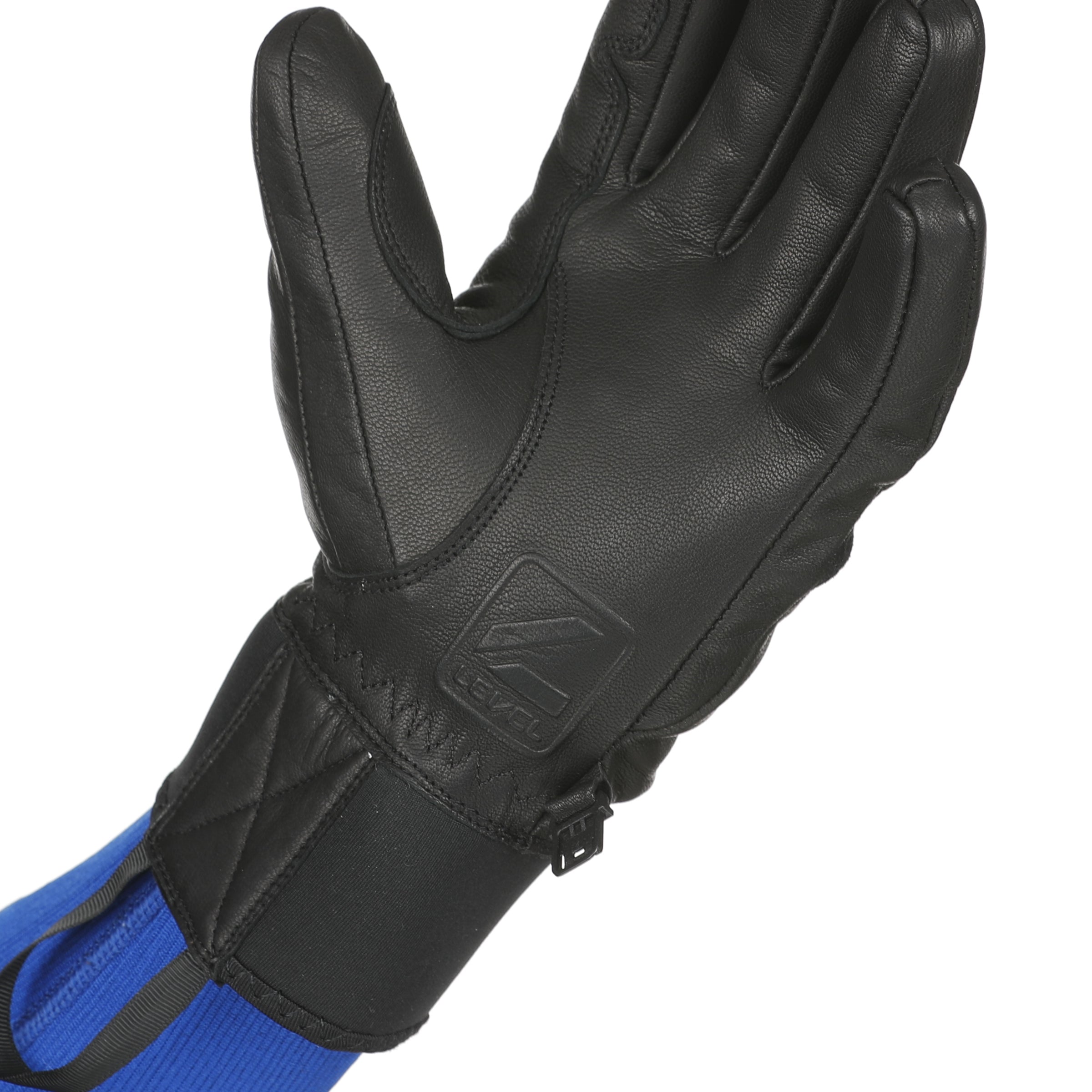 level-half-pipe-eighties-skihandschuhe-schwarz-leder-neoprenbund image 4