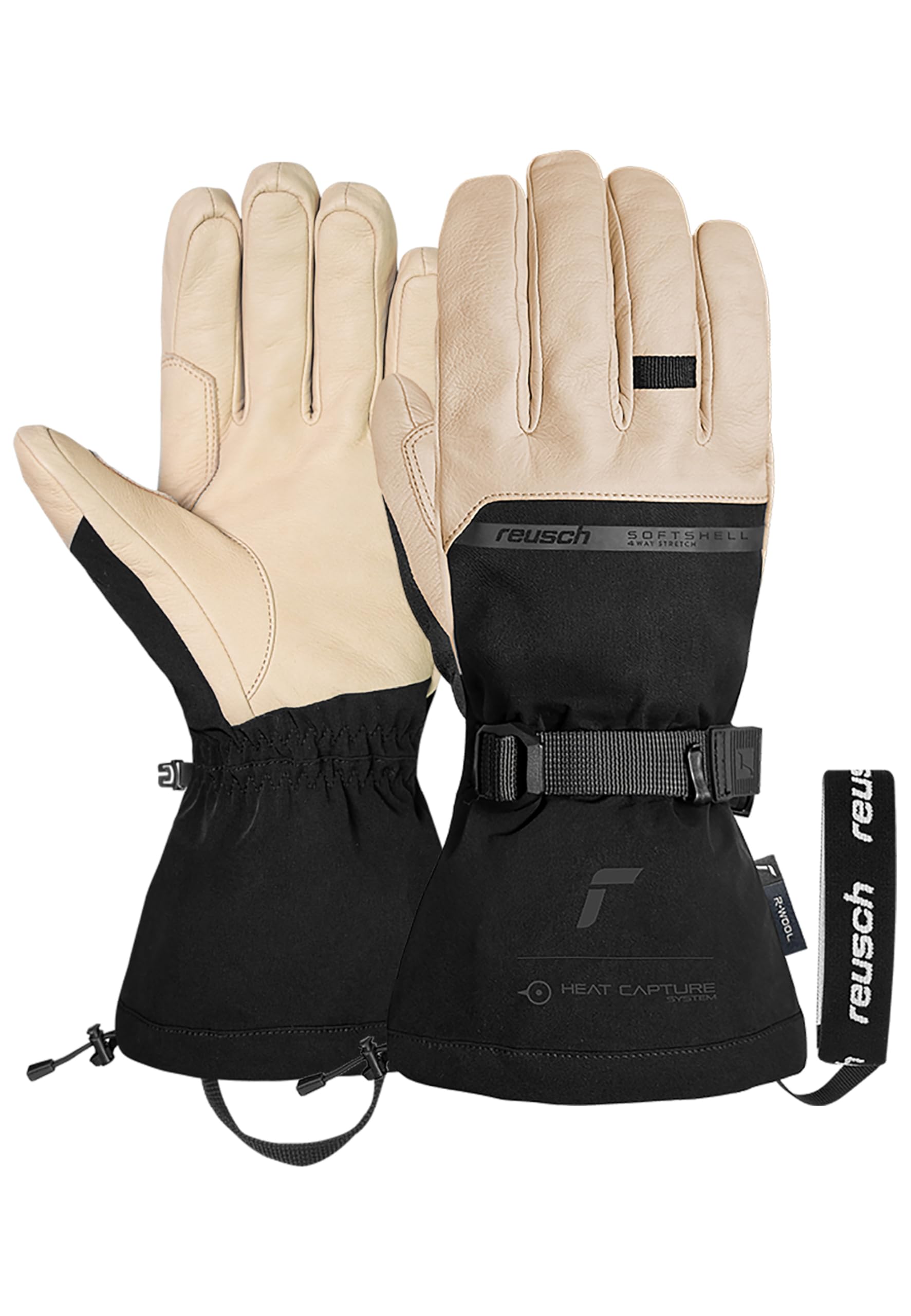 reusch-down-spirit-skihandschuhe-gr-e-8-schwarz-lange-stulpe image 8