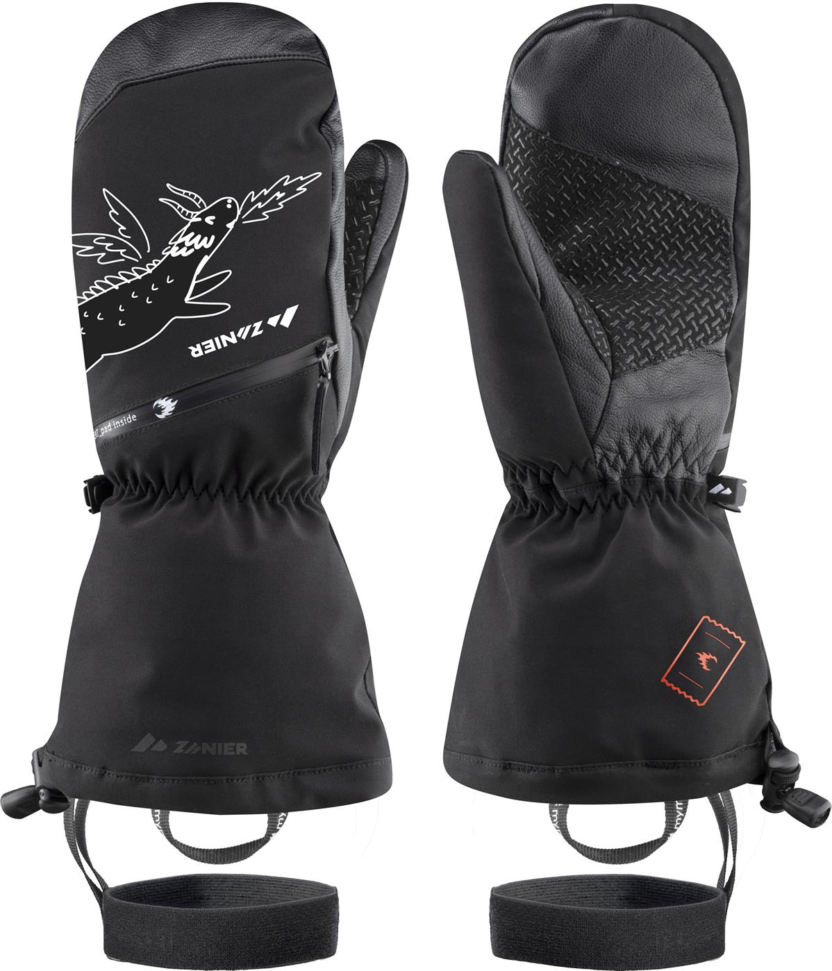 zanier-heat-pads-gtx-mitten-kinder-f-ustlinge-schwarz-wasserdicht image 1