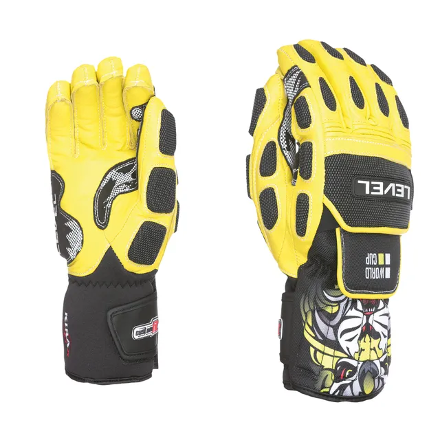 level-worldcup-cf-skihandschuhe-gelb-mit-rennschutz image 1