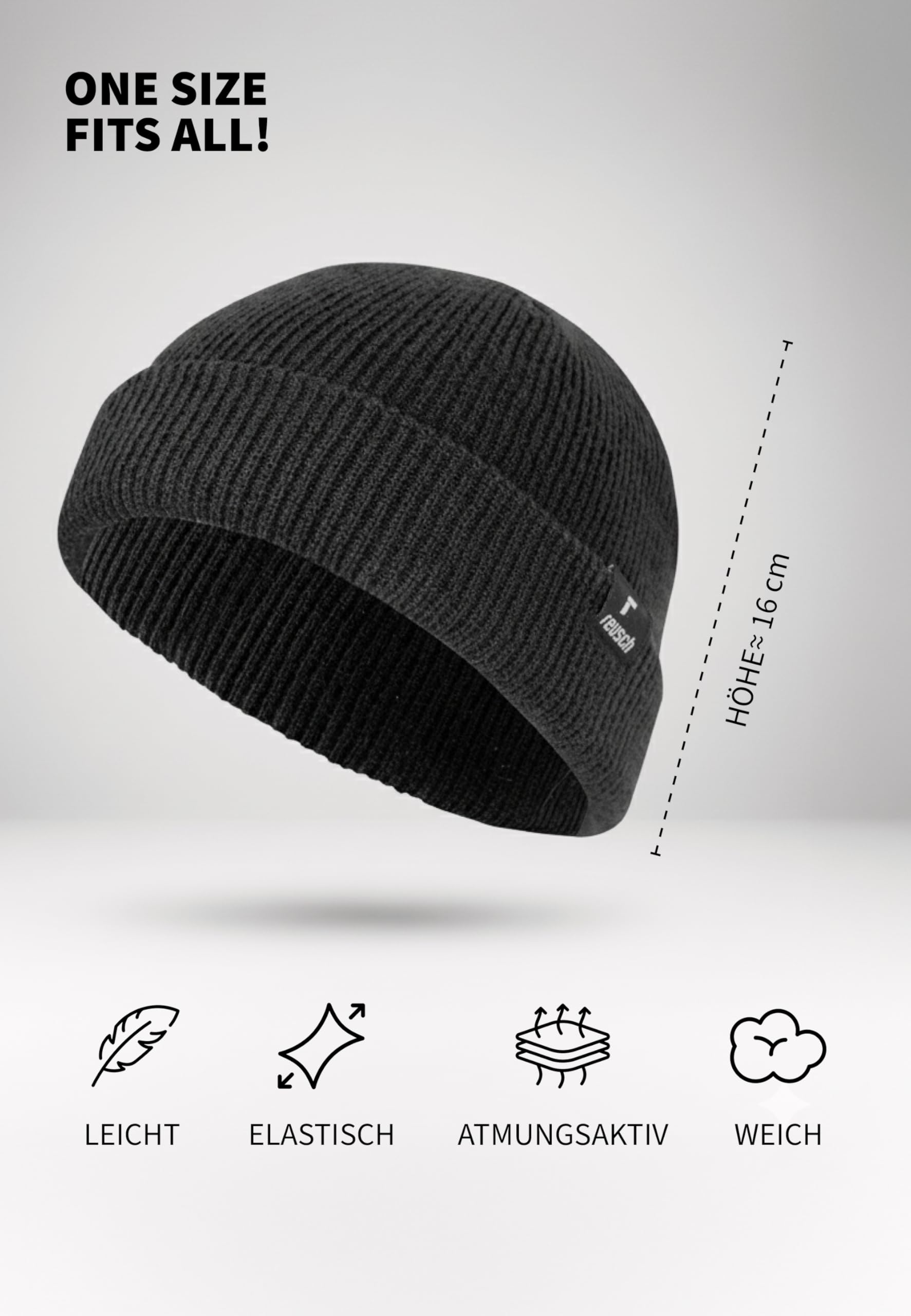 reusch-down-spirit-fisherman-beanie-m-tze-schwarz image 7