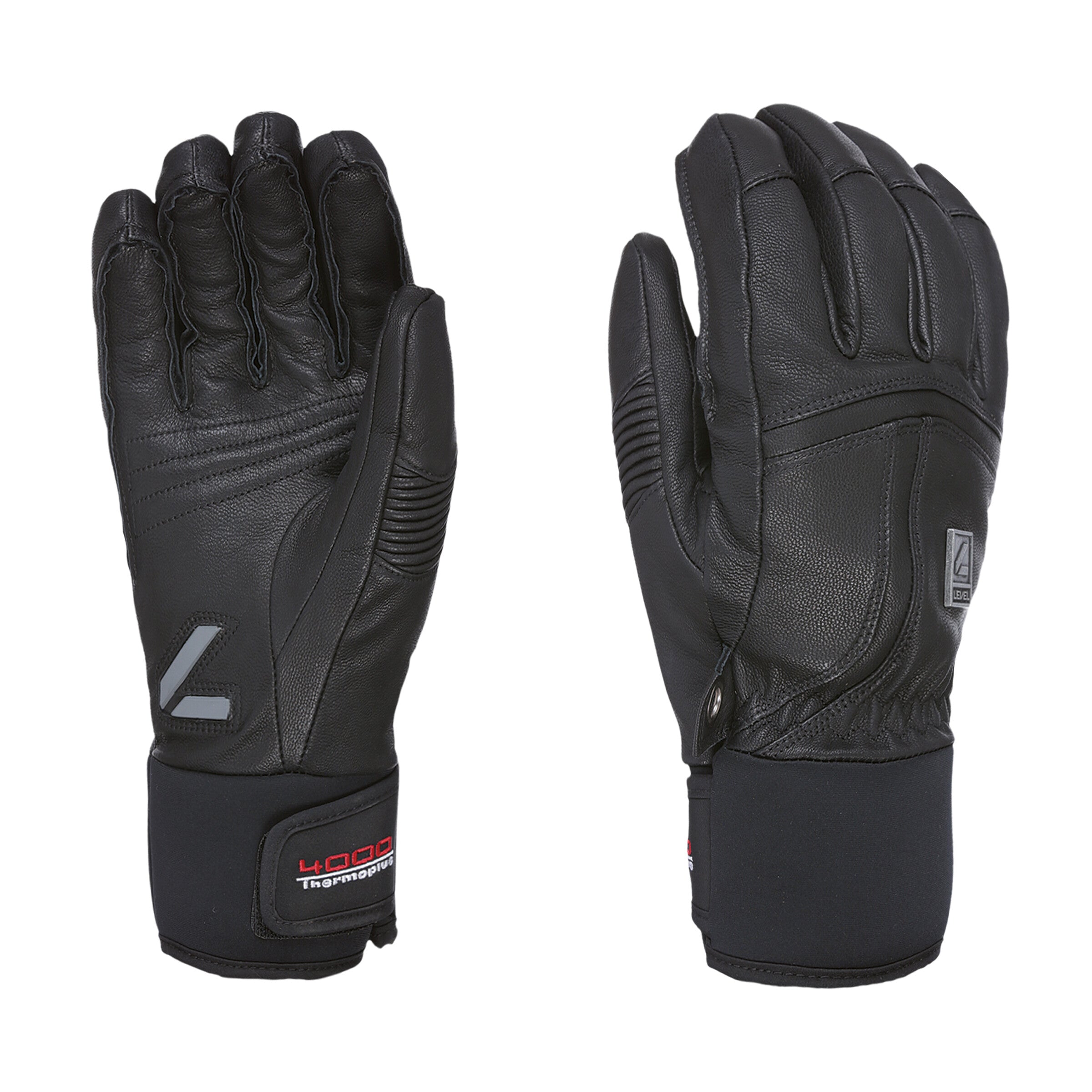 level-off-piste-leather-skihandschuhe-schwarz-wasserdicht image 1
