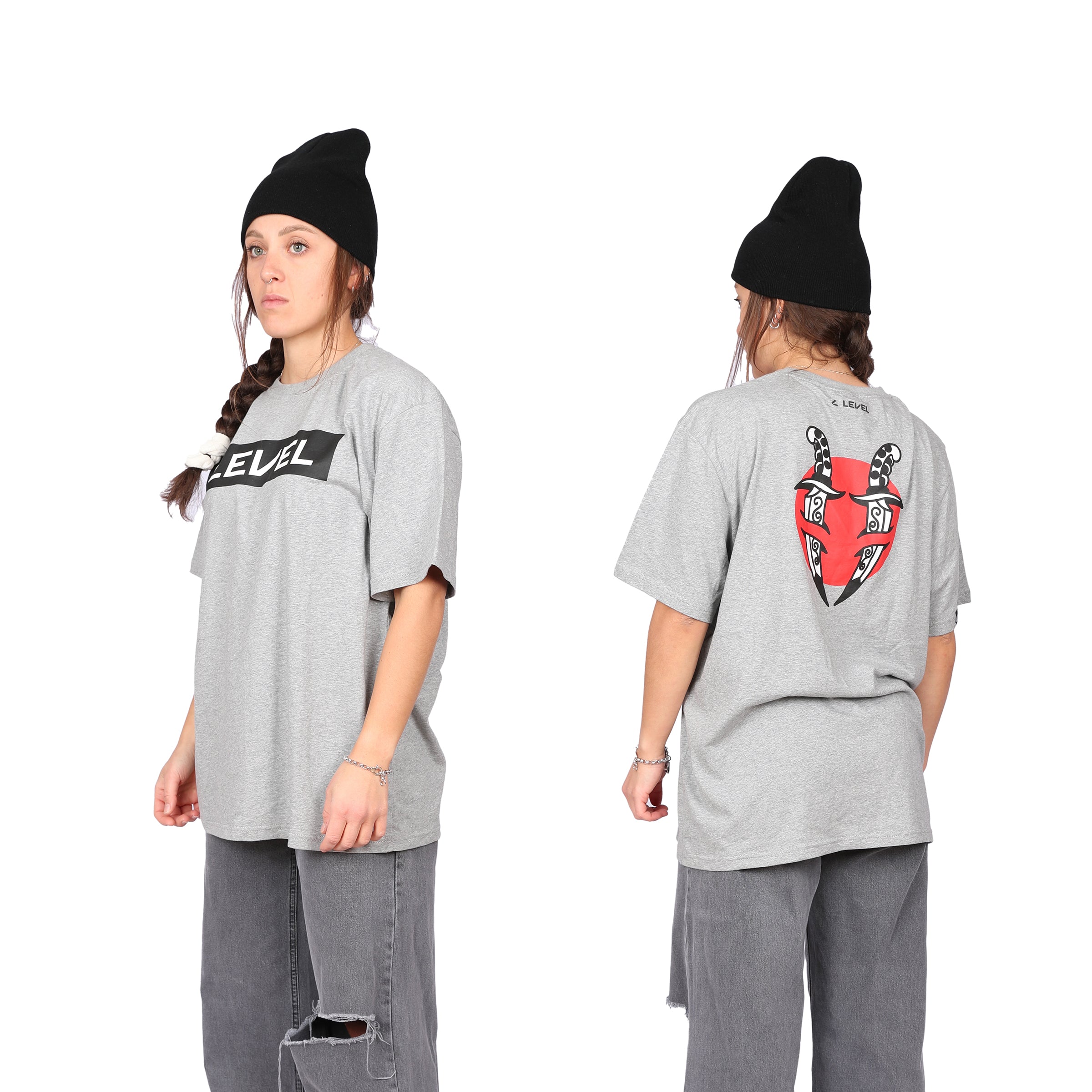 level-rover-daggers-t-shirt-baumwolle-grau-100-cotton image 1