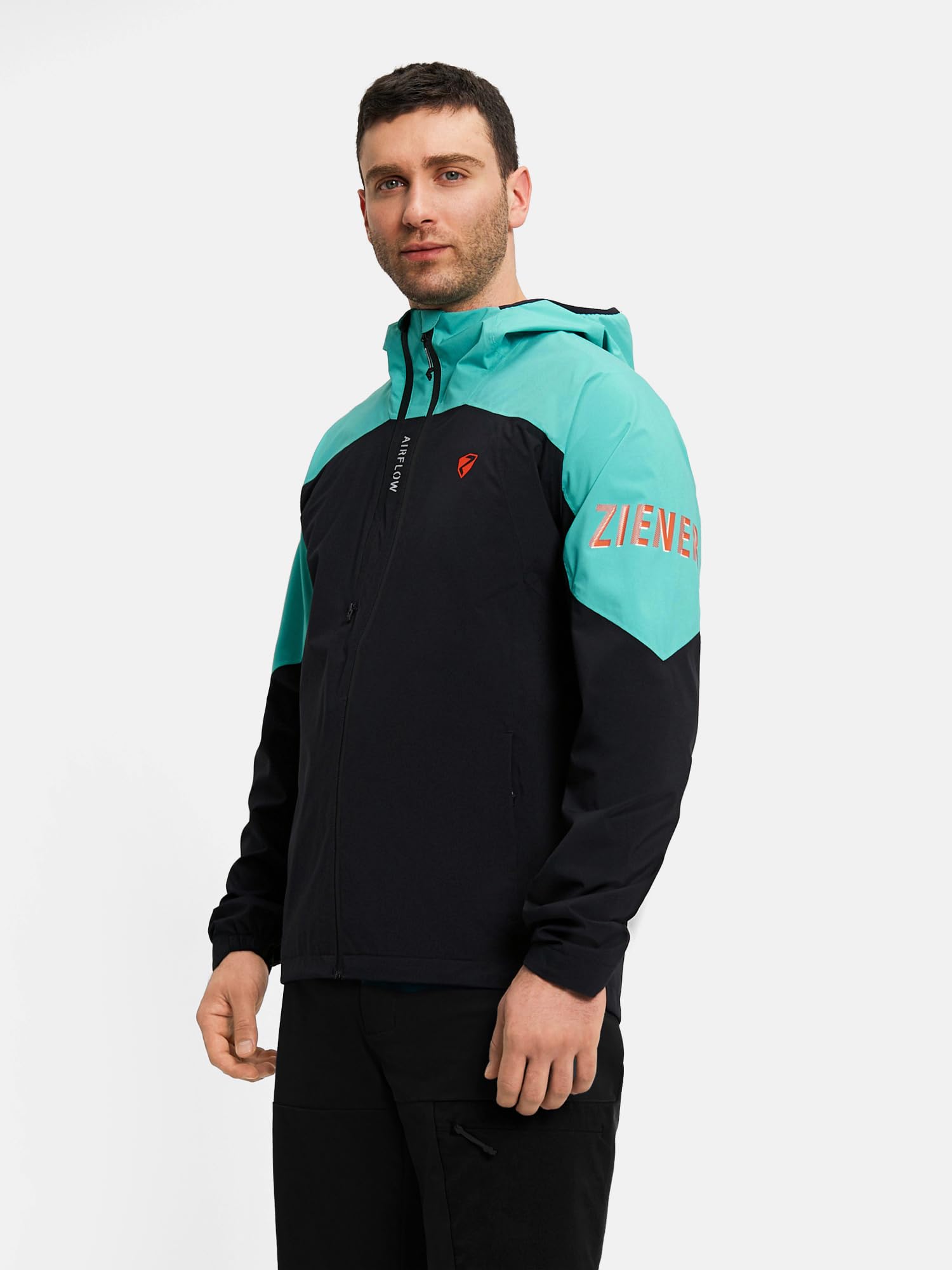 ziener-nemil-z-herren-regenjacke-50-schwarz-teal-wasserdicht image 5