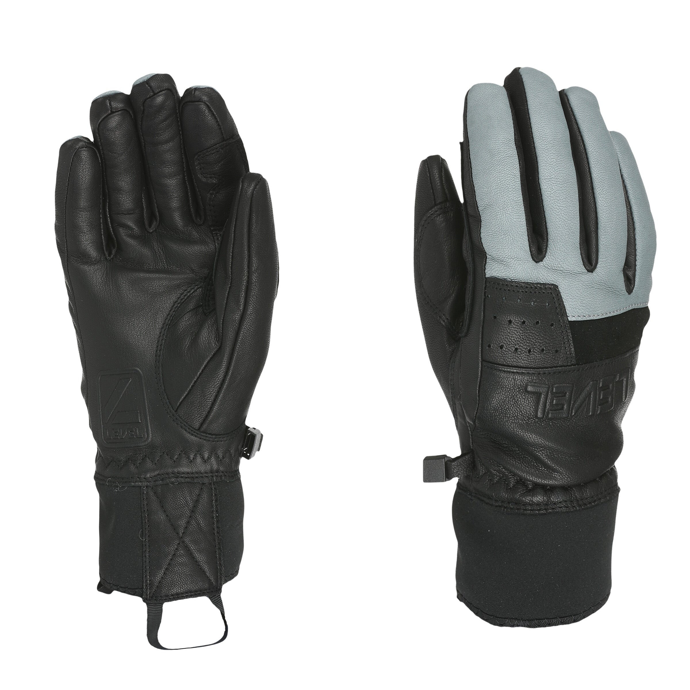 level-half-pipe-eighties-skihandschuhe-schwarz-leder-neoprenbund image 8