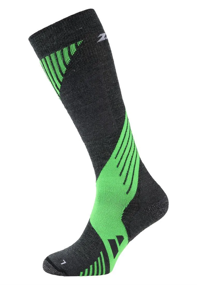 zanier-alpine-socks-skisocken-mittelgrau-braun-merinowolle image 1