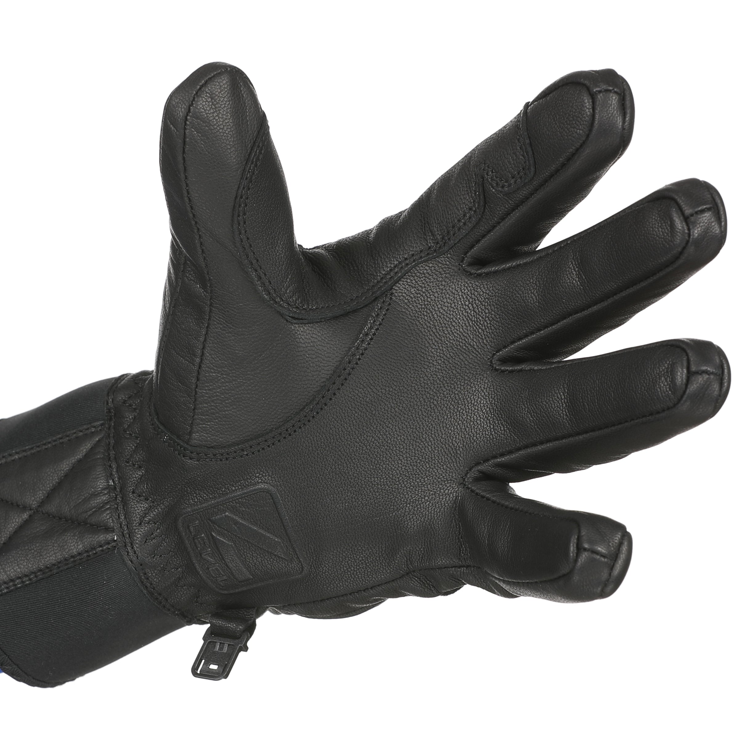 level-half-pipe-eighties-skihandschuhe-schwarz-leder-neoprenbund image 3
