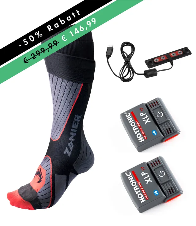 zanier-heated-socks-set-xlp-1p-bt-heizsocken-schwarz-gr-m image 1
