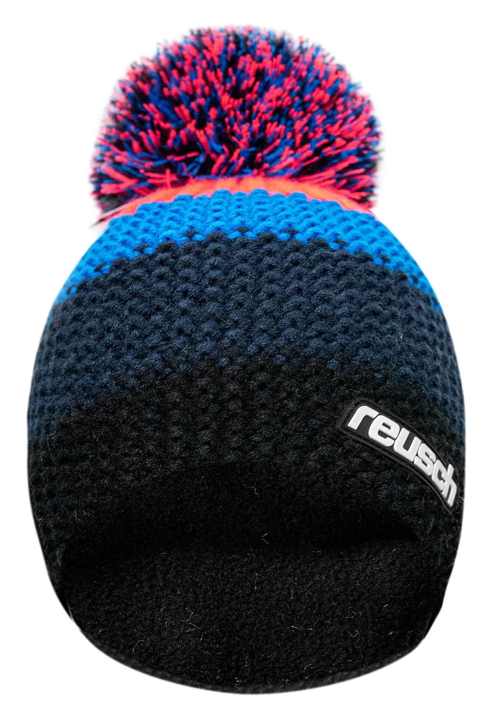 reusch-enzo-beanie-strickm-tze-schwarz-blau-orange-fleece image 1