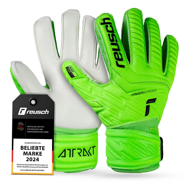 reusch-attrakt-grip-finger-support-junior-torwarthandschuhe-grau-gelb image 1