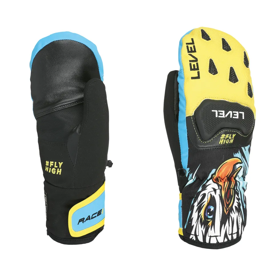 level-worldcup-race-jr-mitten-skihandschuhe-gelb-blau-wasserdicht image 1