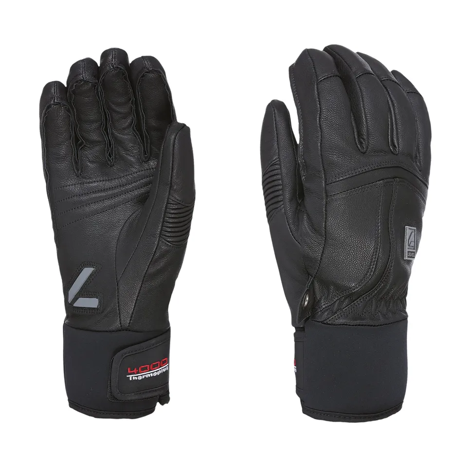 level-off-piste-leather-skihandschuhe-schwarz-wasserdicht image 1