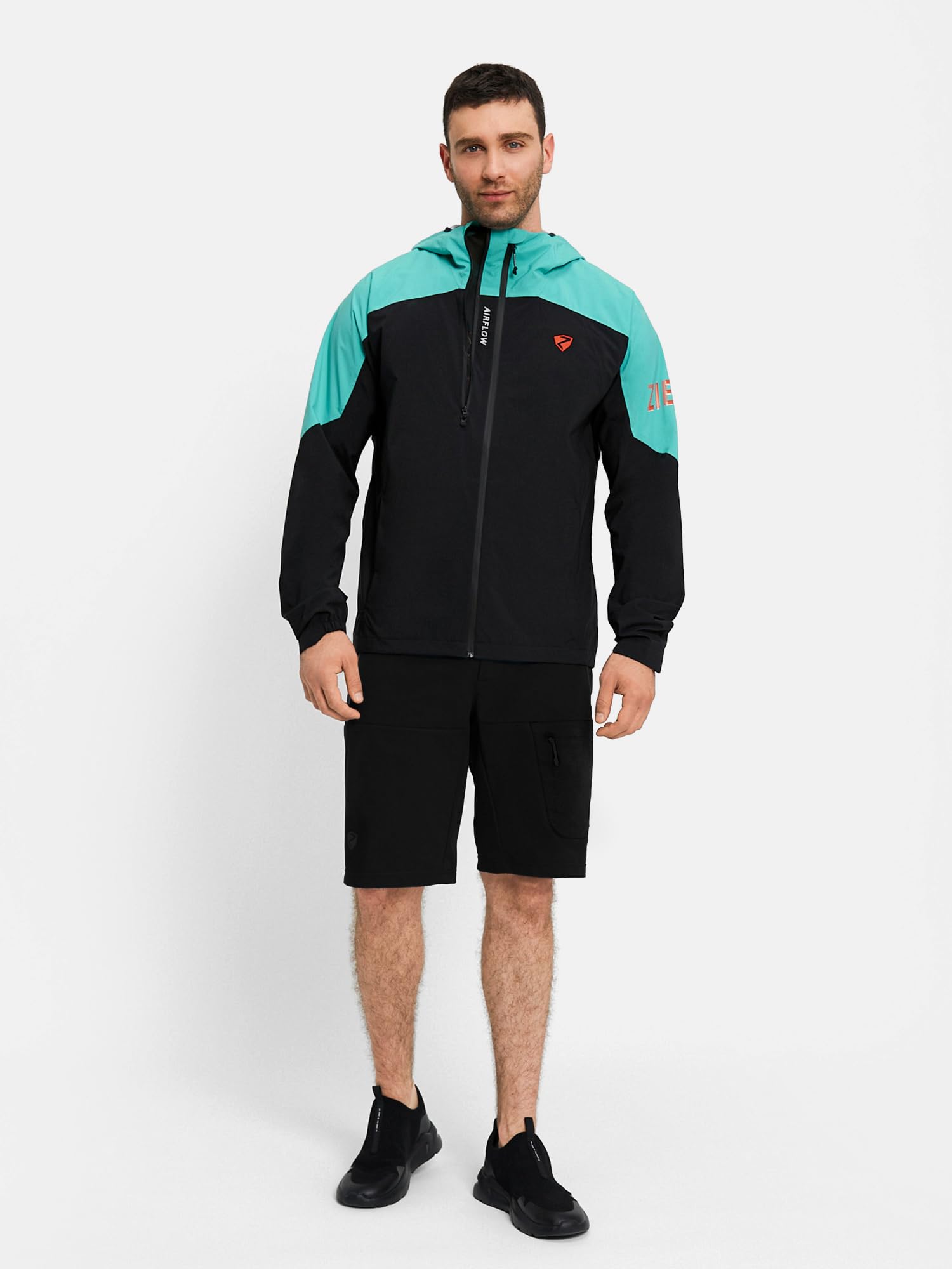 ziener-nemil-z-herren-regenjacke-50-schwarz-teal-wasserdicht image 4