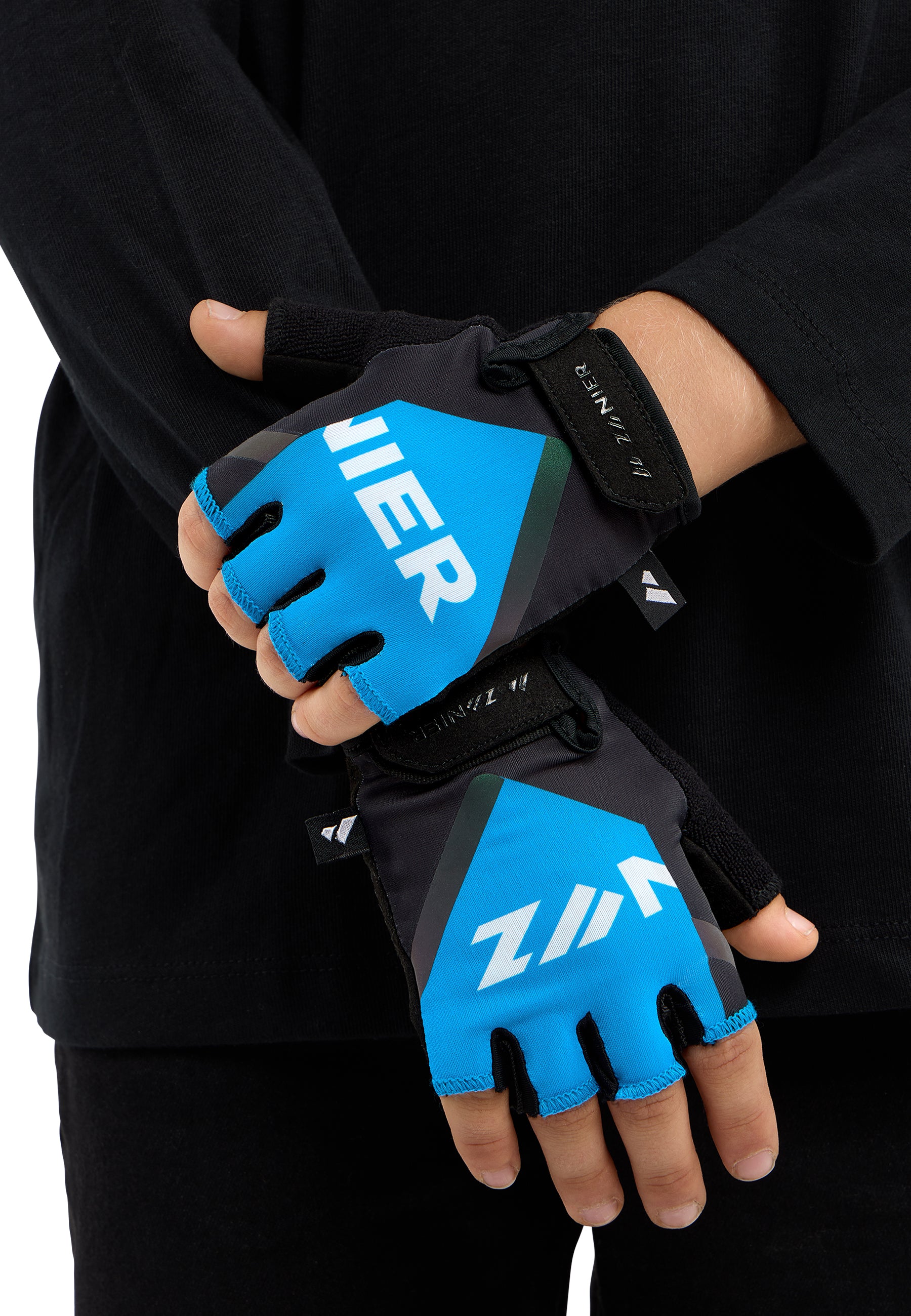 zanier-young-racer-kinder-fahrradhandschuhe-schwarz-mit-gel-pads image 2