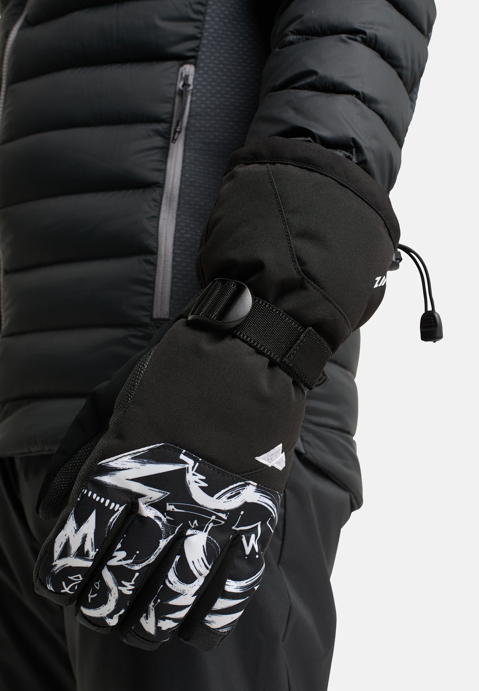 zanier-gap-stx-skihandschuh-schwarz-anthrazit-mit-protektoren image 3