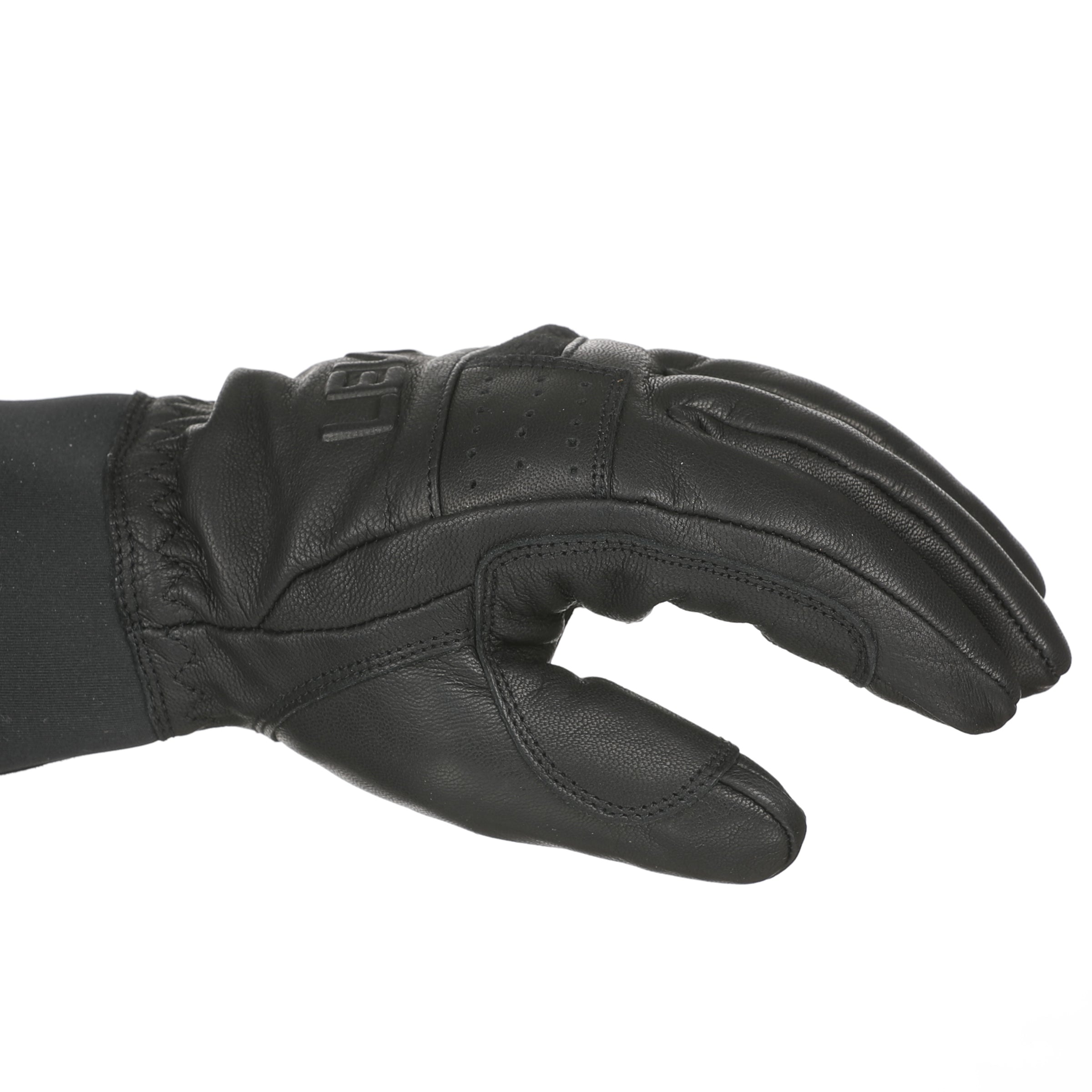 level-half-pipe-eighties-skihandschuhe-schwarz-leder-neoprenbund image 2