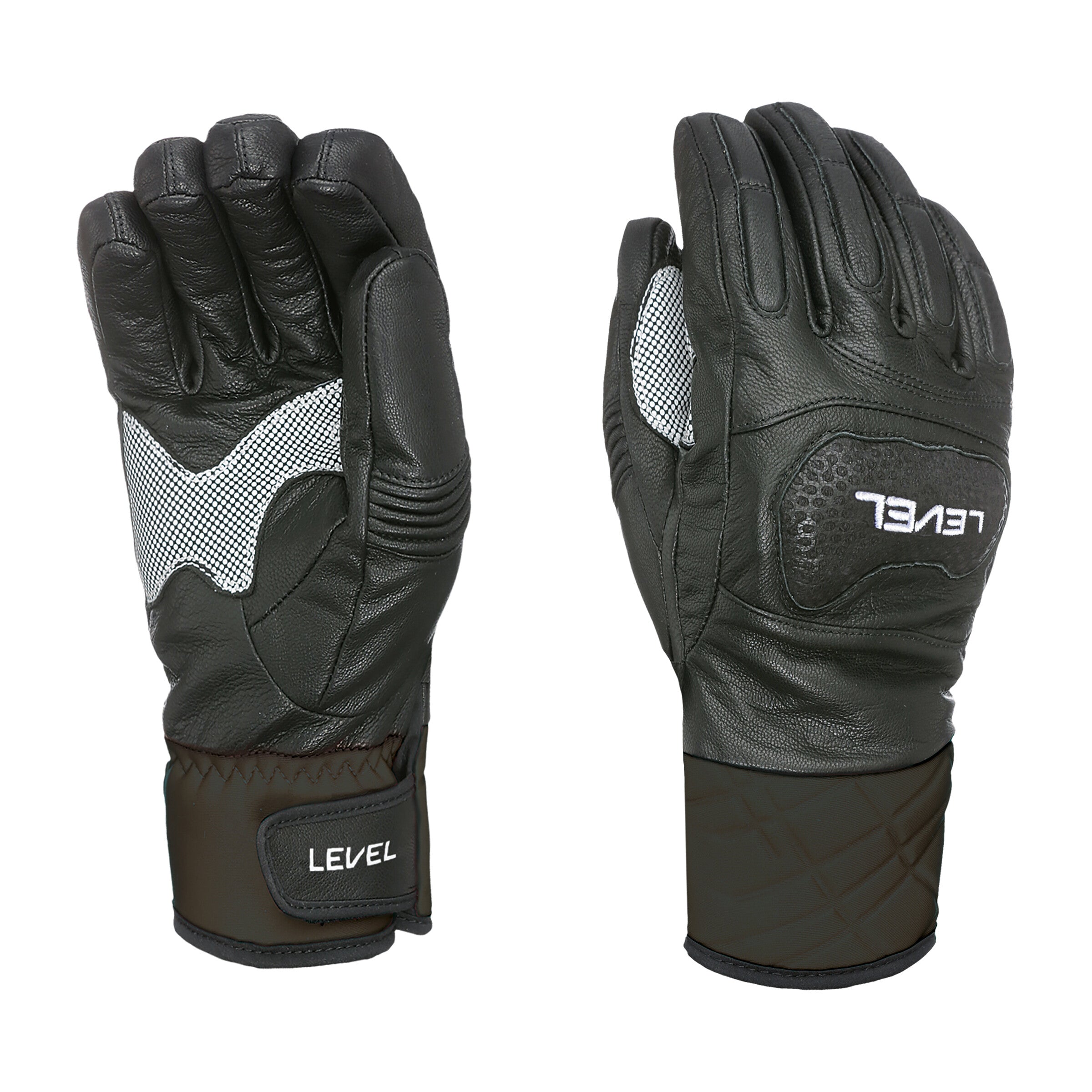 level-worldcup-race-skihandschuhe-schwarz-leder-wasserdicht image 1